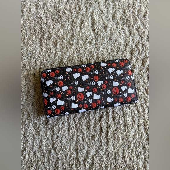 Em & Sprout Halloween Ghost Pumpkin Skeleton Cat Large Wallet - Picture 2 of 3